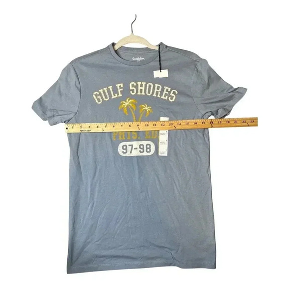 Goodfellow Mens Blue Gulf Shores Graphic Tee, Small - Picture 4 of 5